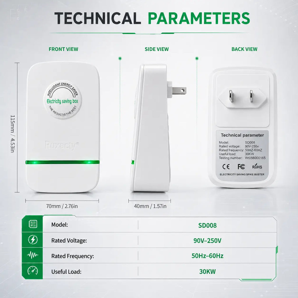 Compact Indoor Plug-In Device with Built-In Indicator Light, US Plug Style for Home, Bedroom, Office and Dorm