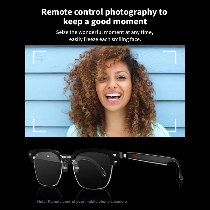E13 Smart Glasses UV Protection Anti-Blue Light , Bluetooth Glasses Compatible for Men & Women , Black Multifunctional Wireless Sunglass , Wearable Digital Electronic Gadgets Fathersdaygift