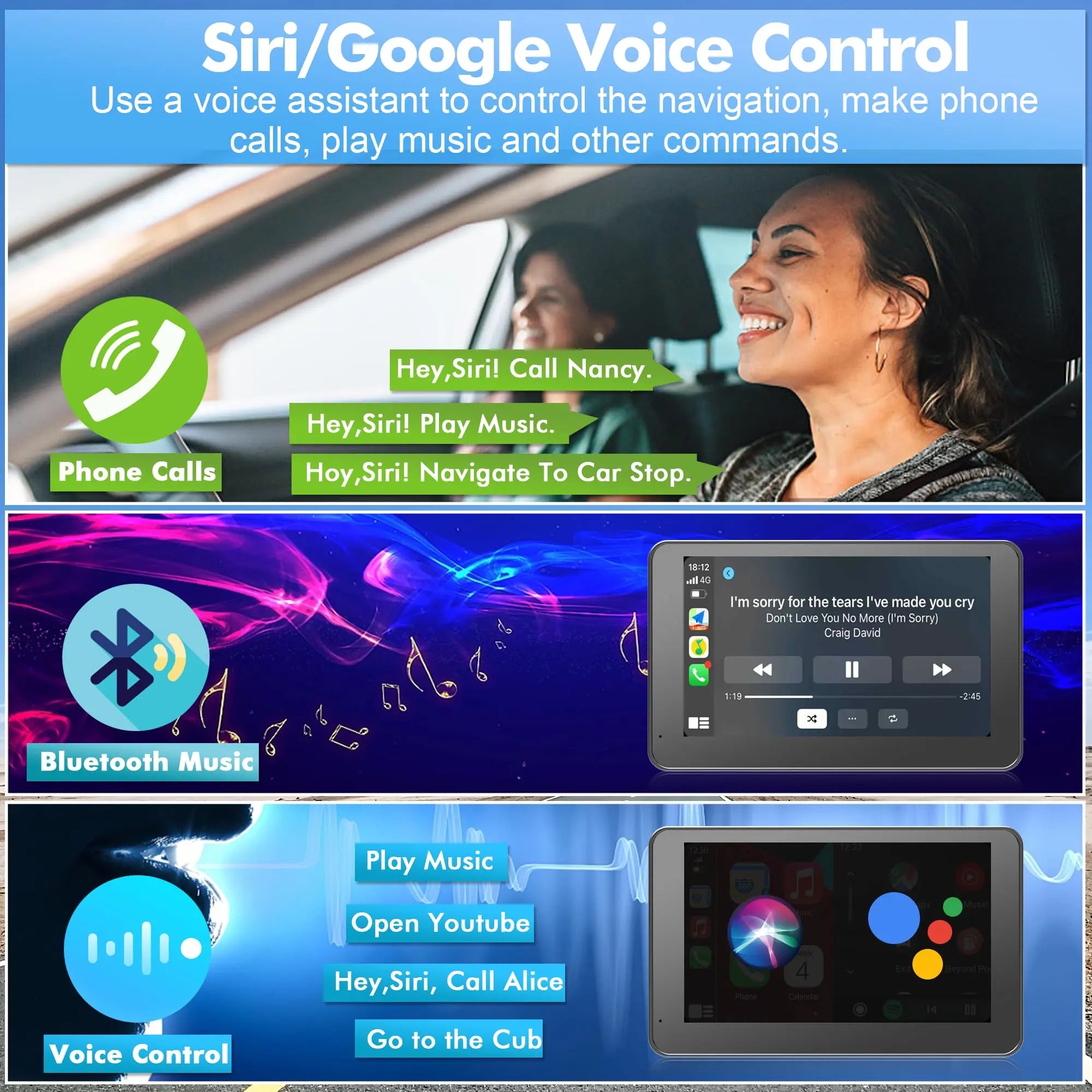 【PASLDA】2026 Fathersdaygift-Upgraded Wireless Carplay Screen for Andriod & Iphone : the Ultimate Portable Car Play Adapter for Seamless In-Car Entertainment