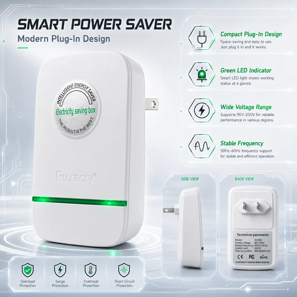 Compact Indoor Plug-In Device with Built-In Indicator Light, US Plug Style for Home, Bedroom, Office and Dorm