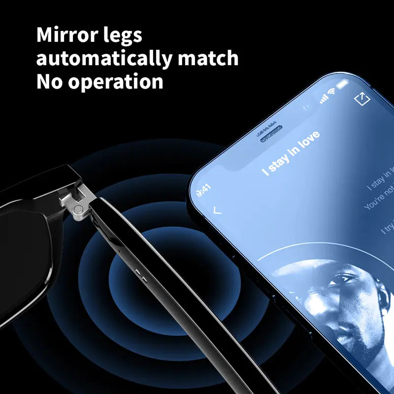 E13 Smart Glasses UV Protection Anti-Blue Light , Bluetooth Glasses Compatible for Men & Women , Black Multifunctional Wireless Sunglass , Wearable Digital Electronic Gadgets Fathersdaygift